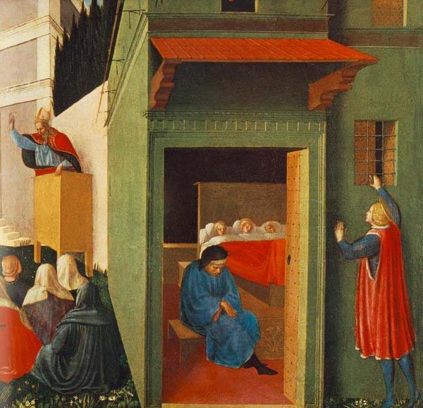 Fra Angelico Giving Dowry to Three Poor Girls oil painting image